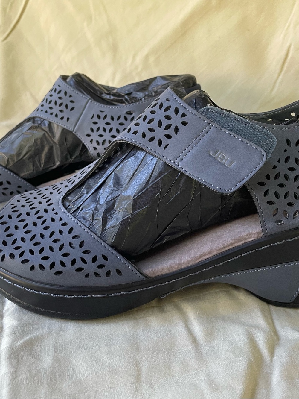 JBU Women's Blue Perforated Comfort Sandals